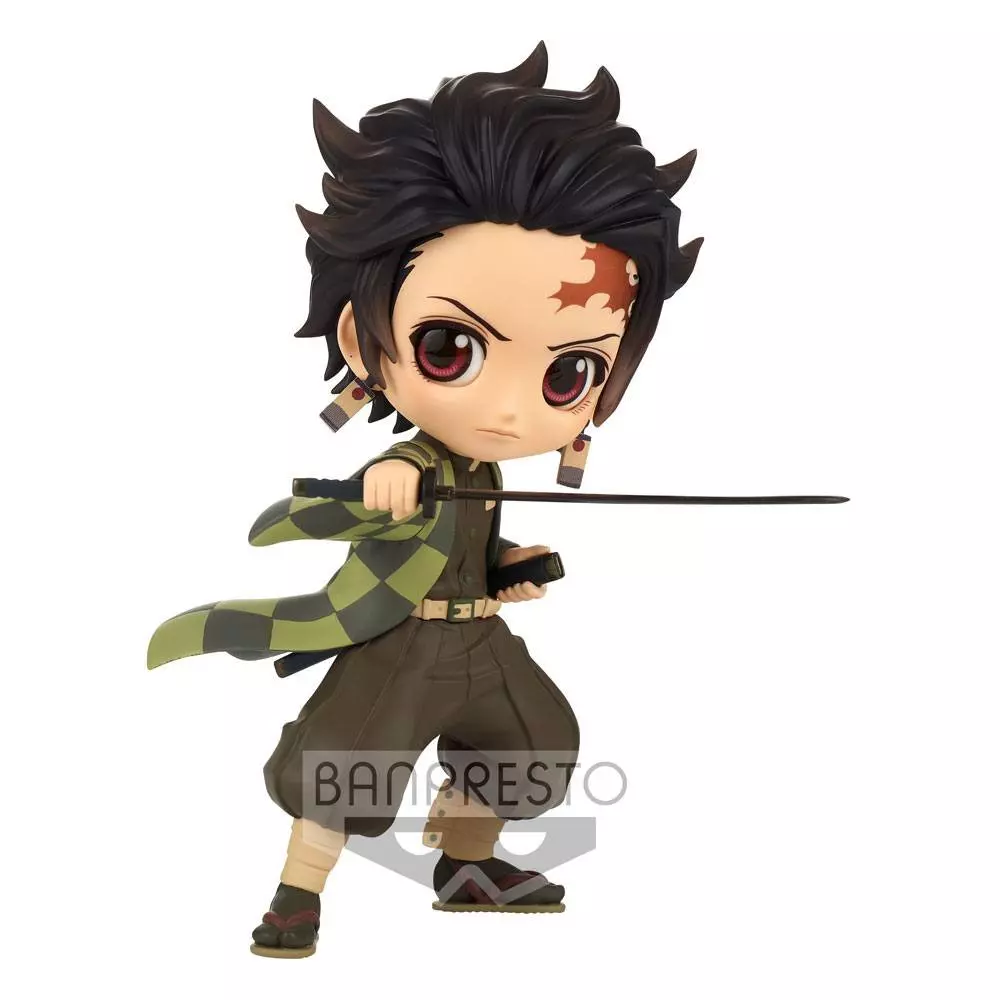 Figurine Tanjiro Kamado III Ver. B Q Posket de Demon Slayer: Kimetsu no Yaiba par Banpresto sur fond blanc