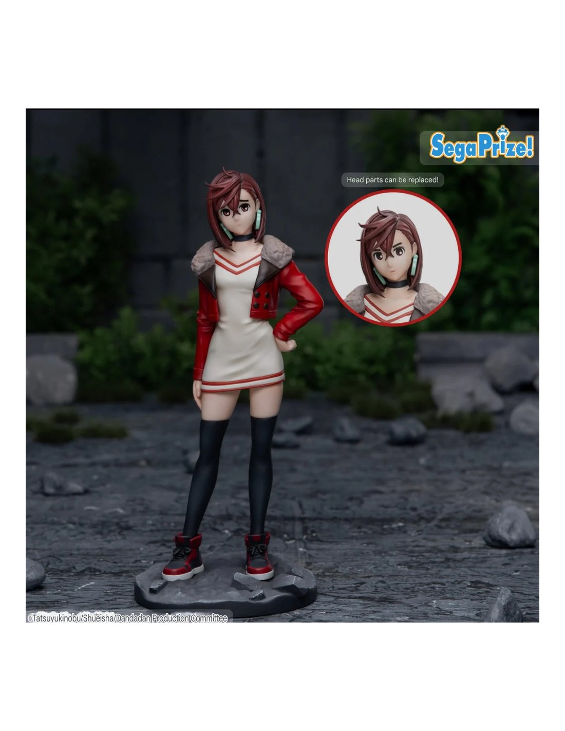Visuel promotionnel de la figurine Ayase Momo Luminasta Vol.2 de Dandadan par SEGA avec tête interchangeable