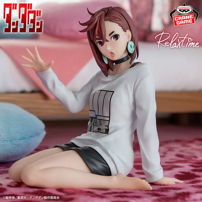 Visuel promotionnel de la figurine Momo Ayase Relax Time de Dandadan par Banpresto